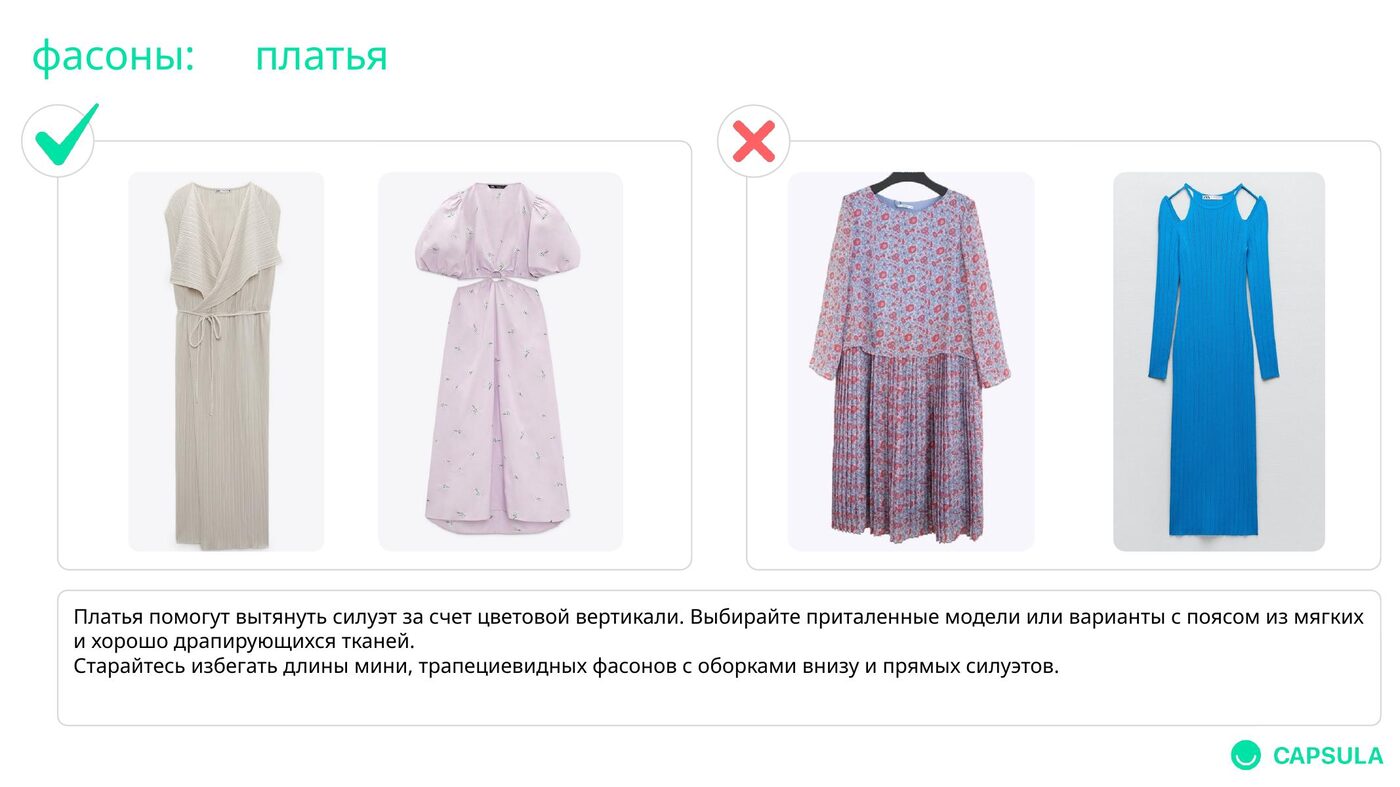 Фасоны: платья